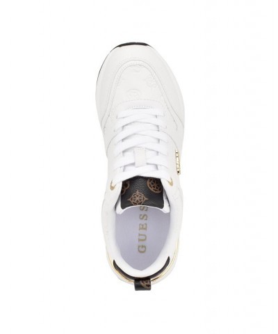 Women's Kadlin Logo Detailed Retro Jogger Sneakers White $45.78 Shoes