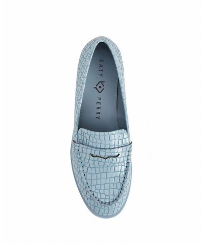 Women's The Geli Round Toe Loafer Flats Blue $47.52 Shoes