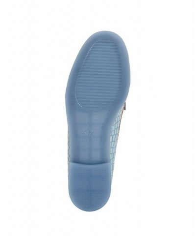 Women's The Geli Round Toe Loafer Flats Blue $47.52 Shoes