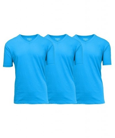 Men's Short Sleeve V-Neck T-shirt, Pack of 3 Aqua X 3 Blue $23.20 T-Shirts