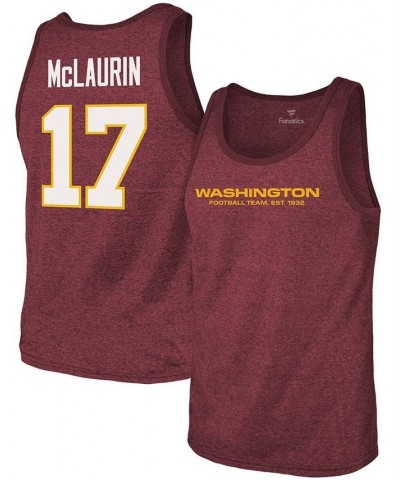 Men's Terry Mclaurin Heathered Burgundy Washington Football Team Name Number Tri-Blend Tank Top $22.50 T-Shirts