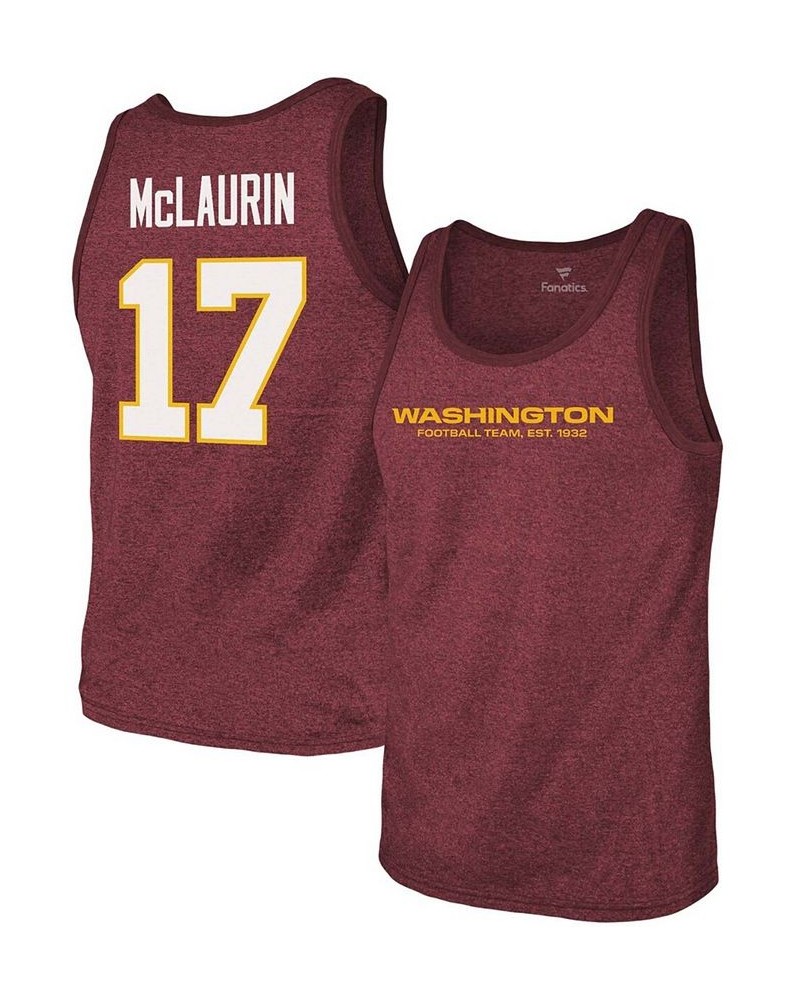 Men's Terry Mclaurin Heathered Burgundy Washington Football Team Name Number Tri-Blend Tank Top $22.50 T-Shirts