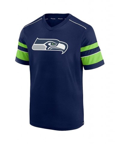 Men's Branded DK Metcalf College Navy Seattle Seahawks Hashmark Name Number V-Neck T-shirt $19.74 T-Shirts