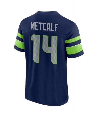 Men's Branded DK Metcalf College Navy Seattle Seahawks Hashmark Name Number V-Neck T-shirt $19.74 T-Shirts