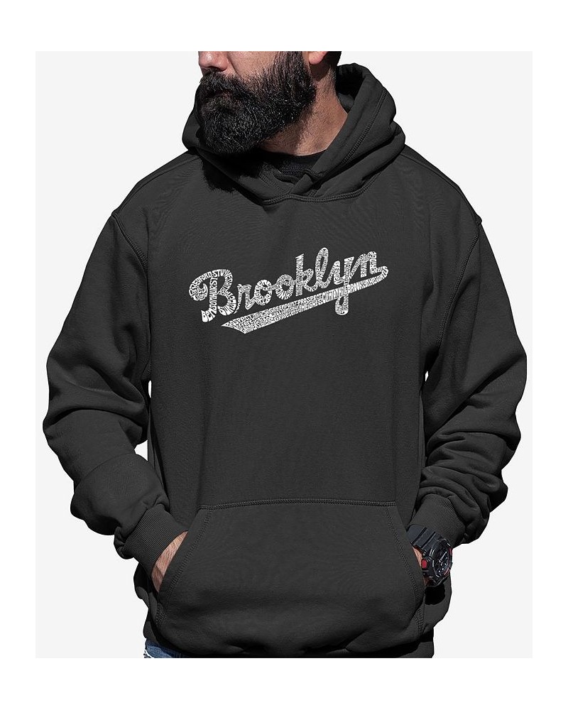 Men's Word Art Brooklyn Neighborhoods Hooded Sweatshirt Gray $34.79 Sweatshirt