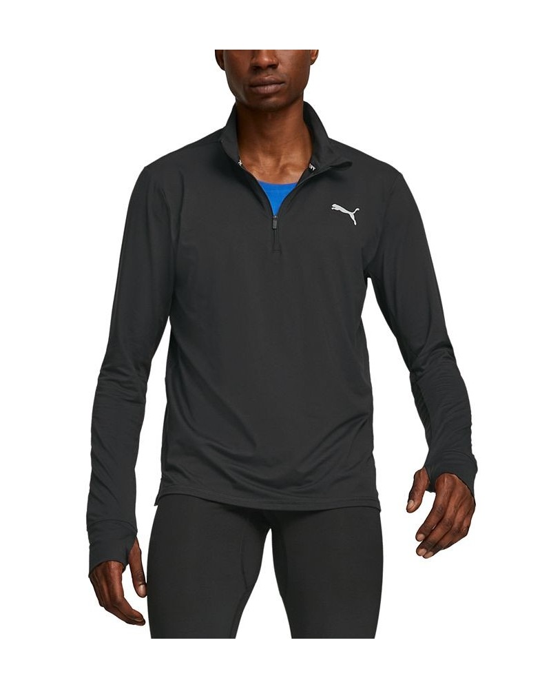 Men's Run Favorite 1/4-Zip Long-Sleeve Running T-Shirt Black $25.85 T-Shirts