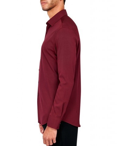 Ceremony Men's Slim-Fit Solid Performance Stretch Cooling Comfort Dress Shirt Wine $22.82 Dress Shirts