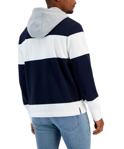 Men's Rugby Stripe Hooded Pullover Chambray $57.62 Sweatshirt