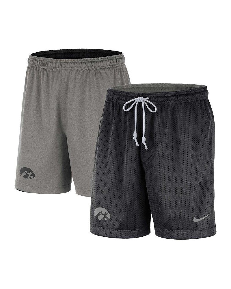 Men's Black, Gray Iowa Hawkeyes Reversible Performance Shorts $28.60 Shorts