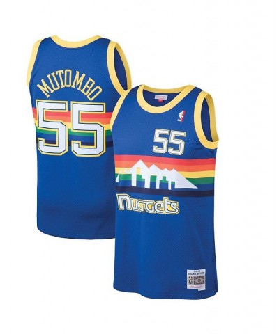 Men's Dikembe Mutombo Blue Denver Nuggets 1991-92 Hardwood Classics Swingman Jersey $43.50 Jersey