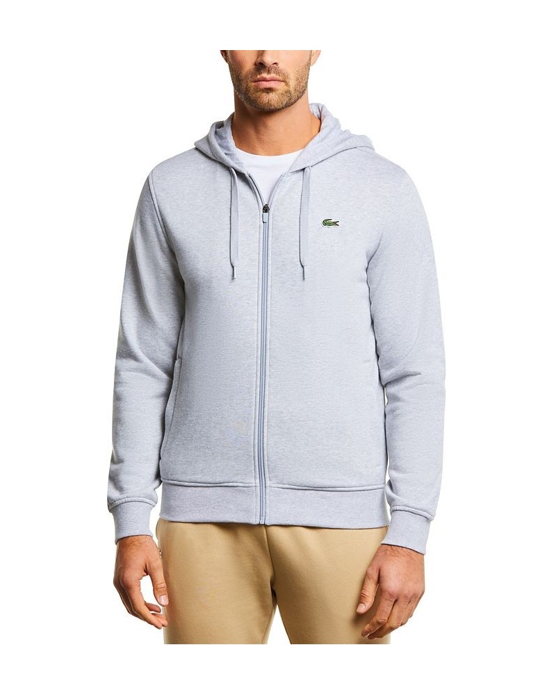 Men's SPORT Long Sleeve Full-Zip Solid Hoodie Gray $36.48 Sweatshirt