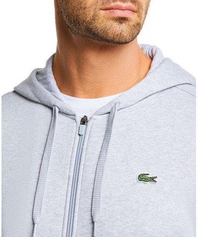 Men's SPORT Long Sleeve Full-Zip Solid Hoodie Gray $36.48 Sweatshirt