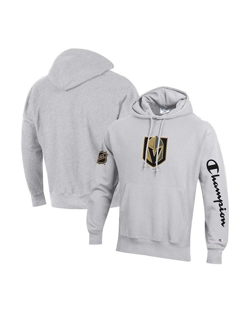 Men's Heathered Gray Vegas Golden Knights Reverse Weave Pullover Hoodie $34.30 Sweatshirt