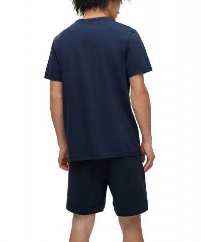 BOSS Men's Logo Patch Cotton-Jersey Regular-Fit T-shirt Blue $33.64 T-Shirts