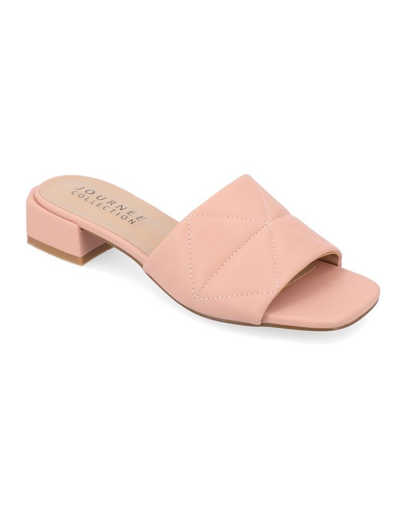 Women's Elidia Quilted Sandal Pink $45.00 Shoes