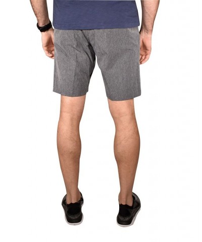 Men's Micro Graph Flat Front Gurkha Shorts Gray $24.82 Shorts