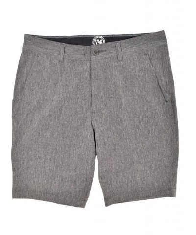 Men's Micro Graph Flat Front Gurkha Shorts Gray $24.82 Shorts