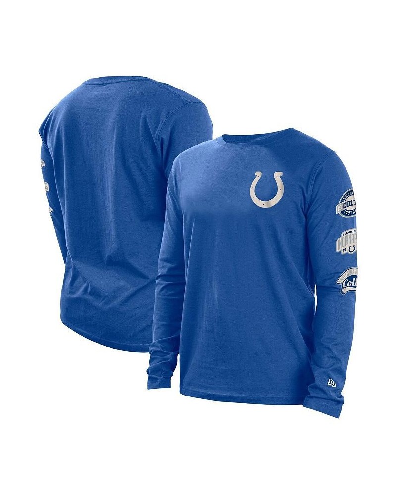 Men's Royal Indianapolis Colts Hype 2-Hit Long Sleeve T-shirt $26.22 T-Shirts