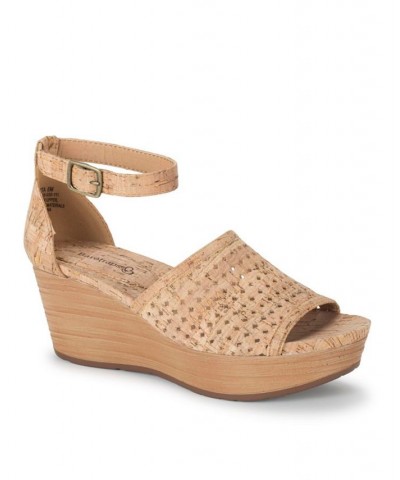 Women's Marta Wedge Sandal Tan/Beige $49.40 Shoes