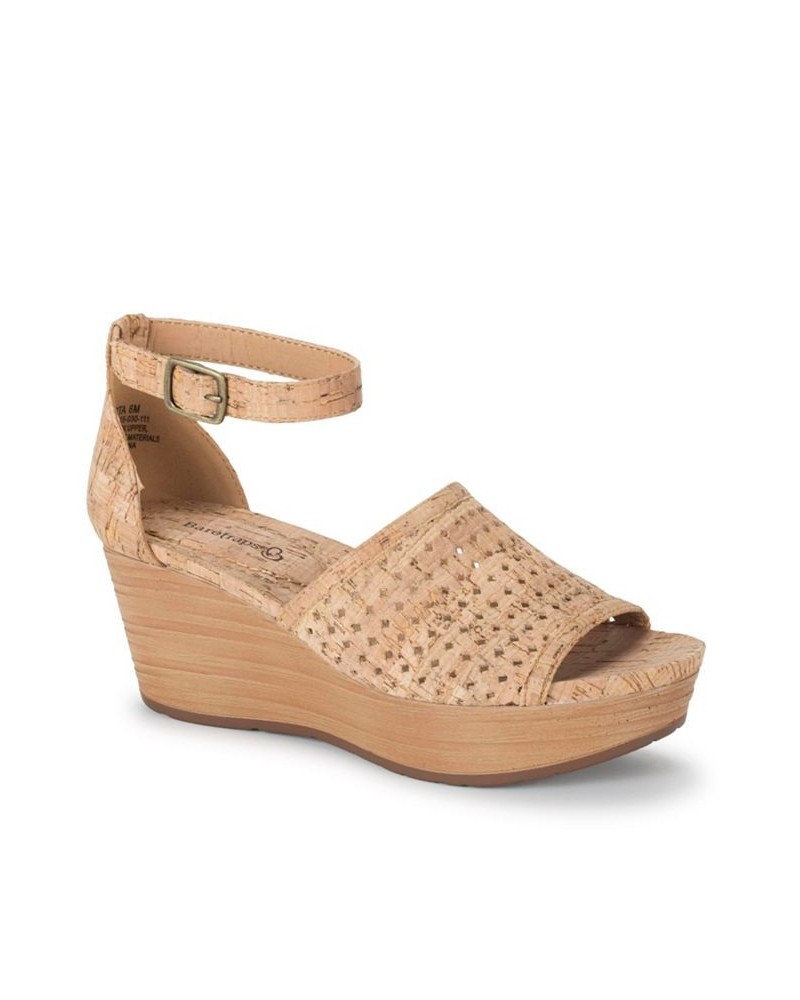 Women's Marta Wedge Sandal Tan/Beige $49.40 Shoes