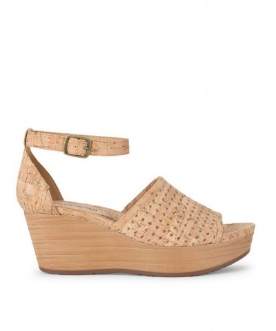 Women's Marta Wedge Sandal Tan/Beige $49.40 Shoes