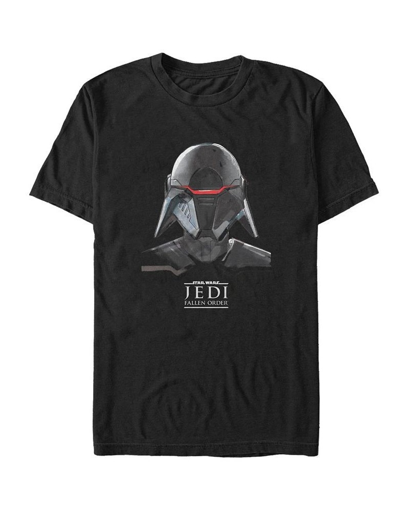 Star Wars Men's Jedi Fallen Order Inquisitor Helmet T-shirt Black $19.24 T-Shirts