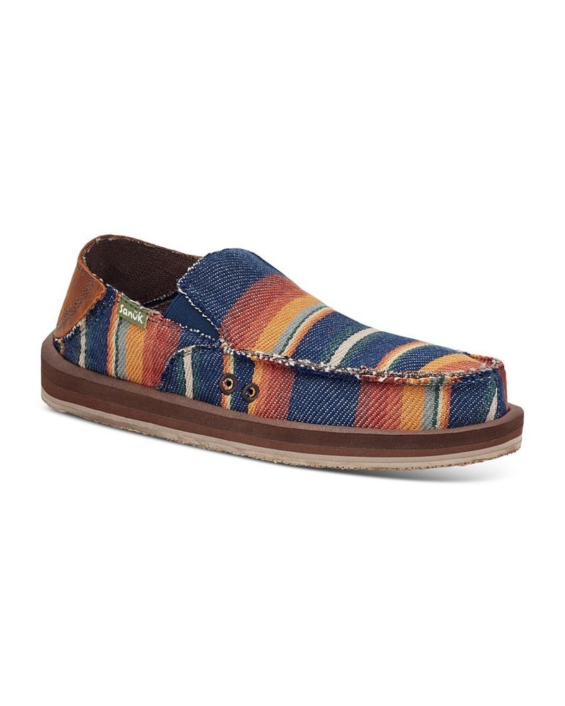 Men's Vagabond St Donny Stripe Step-Down Shoes Blue $44.00 Shoes