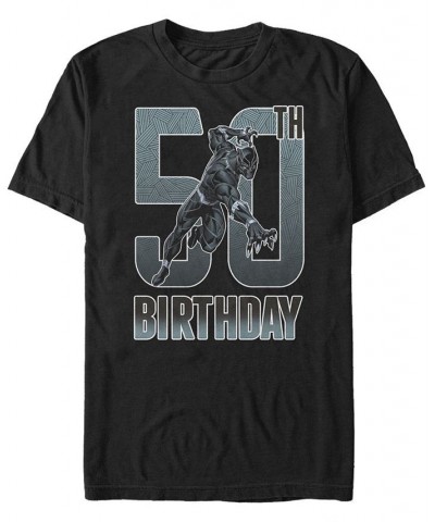 Men's Marvel Black Panther 50th Birthday Short Sleeve T-Shirt Black $15.40 T-Shirts