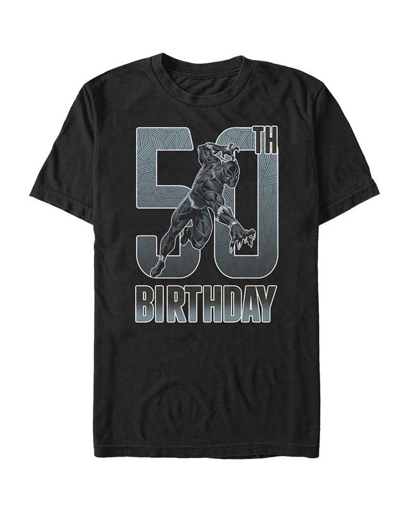 Men's Marvel Black Panther 50th Birthday Short Sleeve T-Shirt Black $15.40 T-Shirts