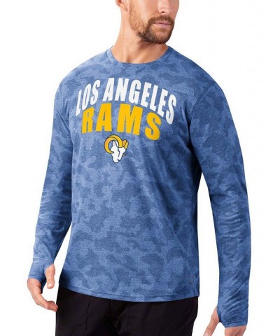 Men's Royal Los Angeles Rams Camo Performance Long Sleeve T-shirt $36.39 T-Shirts