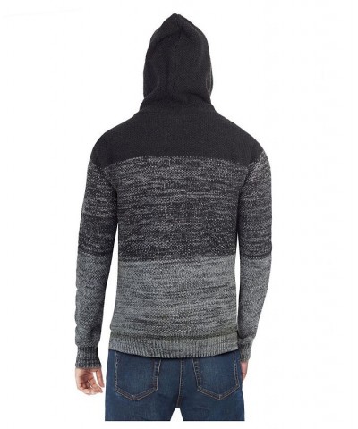 Men's Color Blocked Hooded Sweater Gray $29.99 Sweaters