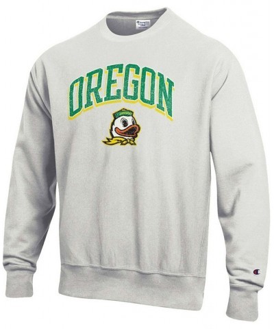 Men's Gray Oregon Ducks Arch Over Logo Reverse Weave Pullover Sweatshirt $45.04 Sweatshirt