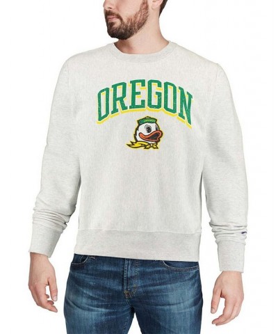 Men's Gray Oregon Ducks Arch Over Logo Reverse Weave Pullover Sweatshirt $45.04 Sweatshirt