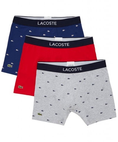 Men's Crocodile-Print Stretch Boxer Brief Set, 3-Piece Methylene, Silver-Tone Chine $23.10 Underwear