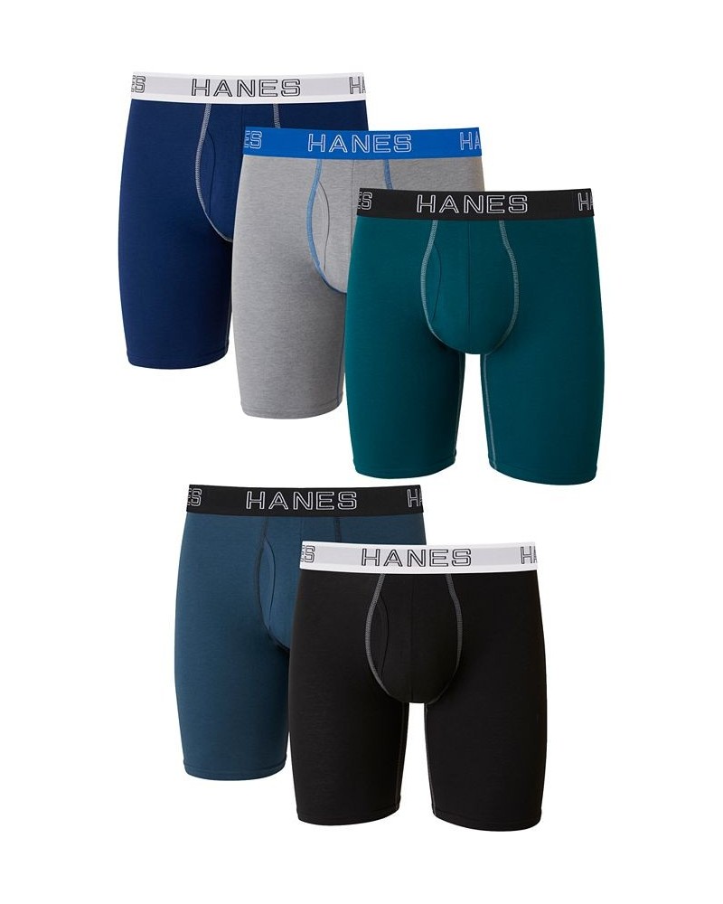 Men's 5-Pk. Ultimate Stretch Longer Leg Boxer Briefs Multi $18.24 Underwear