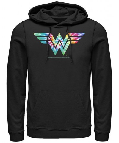 Men's Wonder Woman Wonder Woman Tye Dye Fleece Hoodie Black $29.70 Sweatshirt