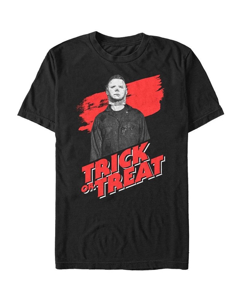 Halloween 2 Men's Michael Myers Trick or Treat Short Sleeve T-Shirt Black $19.59 T-Shirts