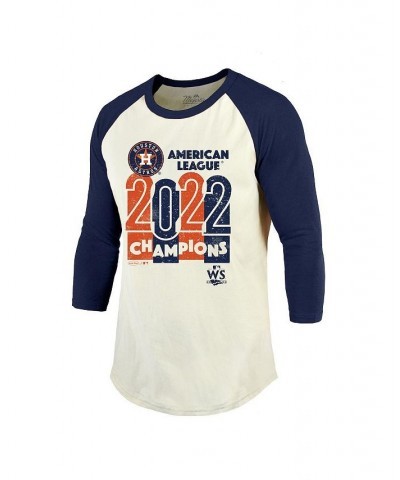 Men's Threads Cream, Navy Houston Astros 2022 American League Champions Yearbook Tri-Blend 3/4 Raglan Sleeve T-shirt $24.75 T...