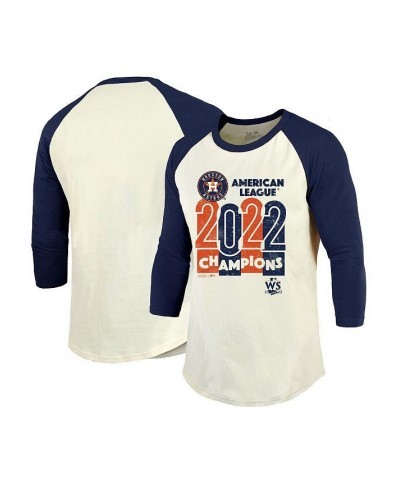 Men's Threads Cream, Navy Houston Astros 2022 American League Champions Yearbook Tri-Blend 3/4 Raglan Sleeve T-shirt $24.75 T...