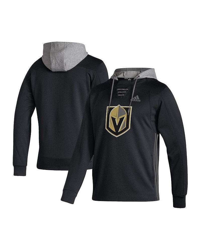 Men's Black Vegas Golden Knights Skate Lace AEROREADY Pullover Hoodie $40.80 Sweatshirt