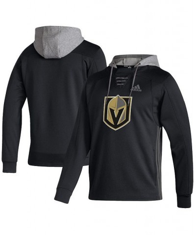 Men's Black Vegas Golden Knights Skate Lace AEROREADY Pullover Hoodie $40.80 Sweatshirt