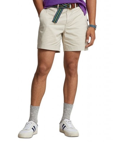 Men's 6-Inch Stretch Classic-Fit Chino Shorts Blue $36.70 Shorts