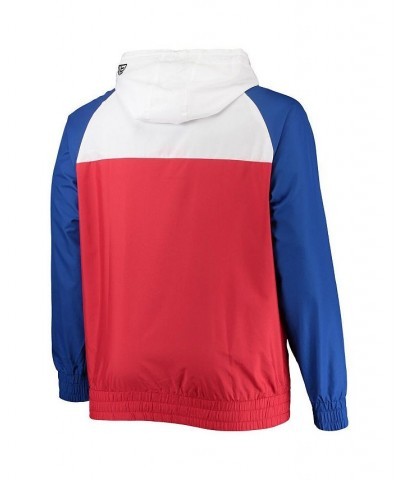 Men's Red, Royal Buffalo Bills Big and Tall League Raglan Quarter-Zip Hoodie $45.60 Sweatshirt