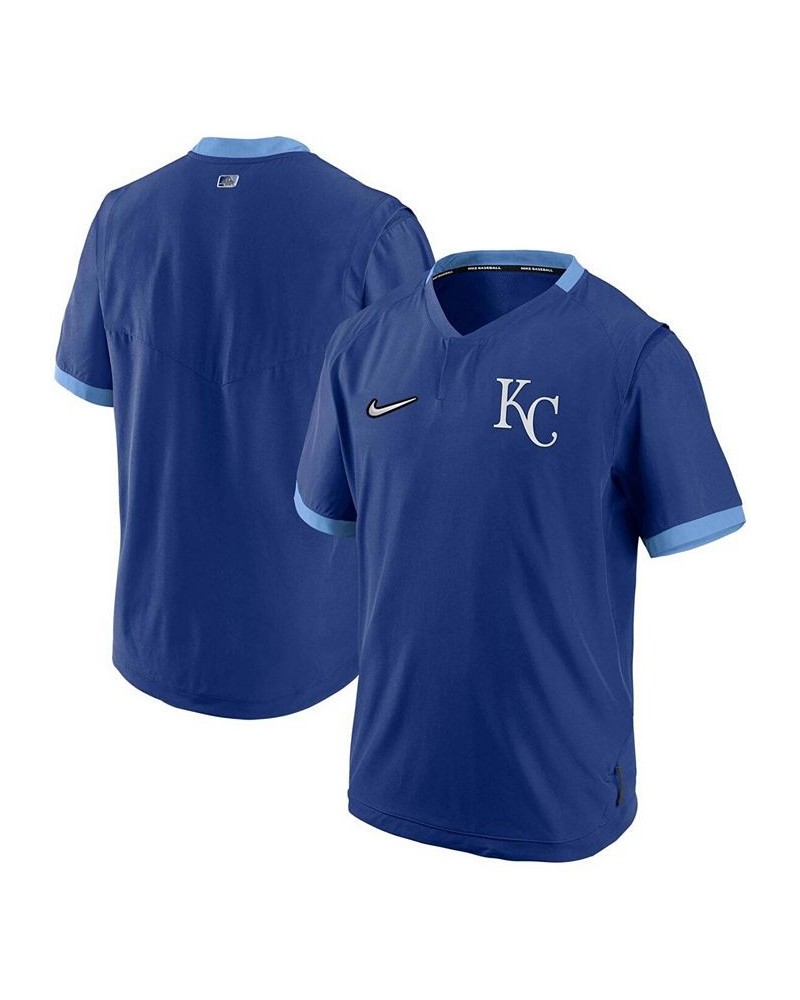 Men's Royal and Light Blue Kansas City Royals Authentic Collection Short Sleeve Hot Pullover Jacket $48.59 Jackets