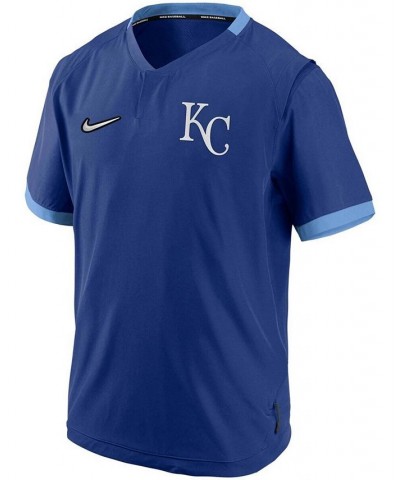 Men's Royal and Light Blue Kansas City Royals Authentic Collection Short Sleeve Hot Pullover Jacket $48.59 Jackets