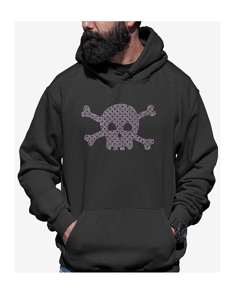 Men's Word Art Xoxo Skull Hooded Sweatshirt Gray $25.20 Sweatshirt