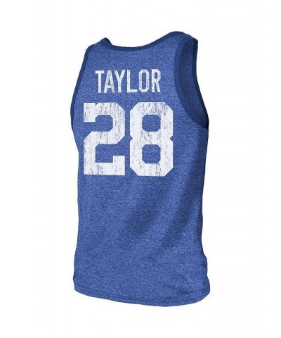 Men's Threads Jonathan Taylor Heathered Royal Indianapolis Colts Player Name and Number Tri-Blend Tank Top $23.76 T-Shirts