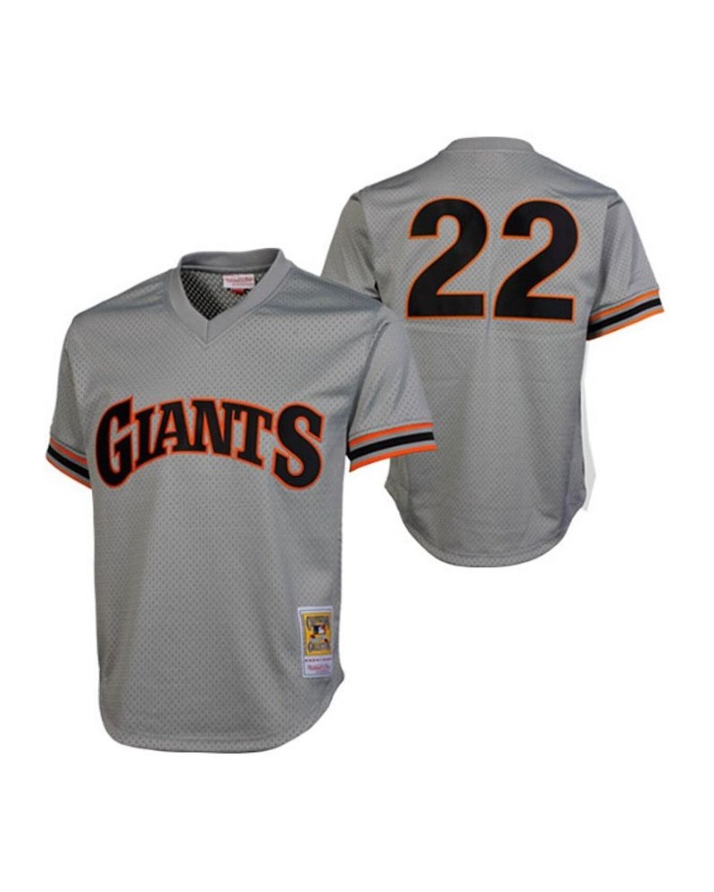 Men's Will Clark San Francisco Giants 1989 Authentic Cooperstown Collection Batting Practice Jersey - Gray $38.50 Jersey