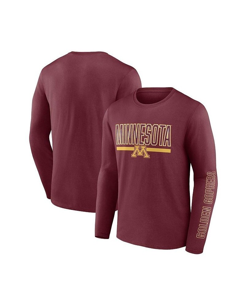 Men's Branded Maroon Minnesota Golden Gophers Modern Two-Hit Long Sleeve T-shirt $26.99 T-Shirts