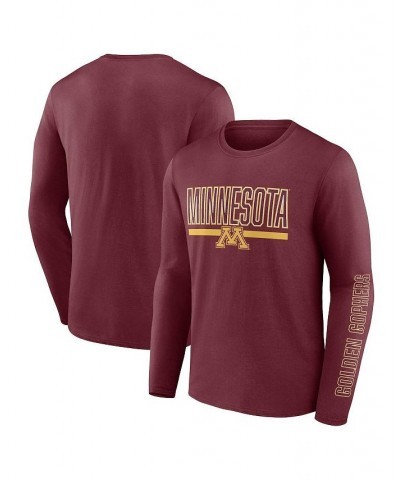 Men's Branded Maroon Minnesota Golden Gophers Modern Two-Hit Long Sleeve T-shirt $26.99 T-Shirts